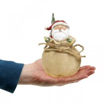 Artikel Decoratief figuur Kerstman in zak Kerstdecoratie Ø8cm/H13cm 2 st