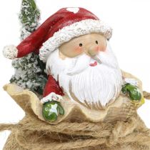 Artikel Decoratief figuur Kerstman in zak Kerstdecoratie Ø8cm/H13cm 2 st