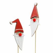 Artikel Houten spelden Kerstman met metalen veer rood, wit, naturel 12 / 13cm L36 / 36,5cm 12st