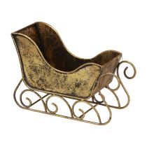 Kerstslee metalen sierslee goud 30×12×20cm