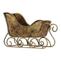 Kerstslee metalen sierslee goud 30×12×20cm