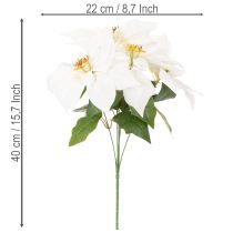 Artikel Kunstmatige kerstster, wit, grote bloem, decoratieve plant, 40 cm