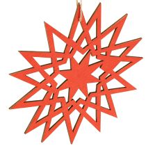 Artikel Kerstster houten decoratie om op te hangen Ø12/15cm 8 stuks