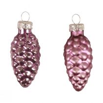 Kerstkegelglas Paarse glazen kegel Kerstmis 6,5cm 10st