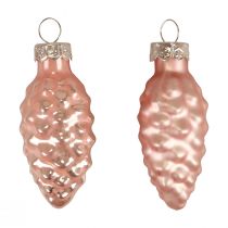 Kerstkegelglas Roze glazen kegel Kerstmis 6,5cm 10st