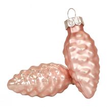 Artikel Kerstkegelglas Roze glazen kegel Kerstmis 6,5cm 10st