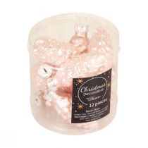 Artikel Kerstkegelglas Roze glazen kegel Kerstmis 6,5cm 10st