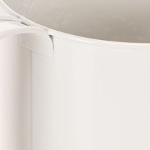 Artikel Witte metalen gieter met bloemenmotief, 13,5 cm, decoratieve plantenbak