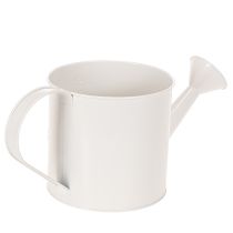 Artikel Witte metalen gieter met bloemenmotief, 13,5 cm, decoratieve plantenbak