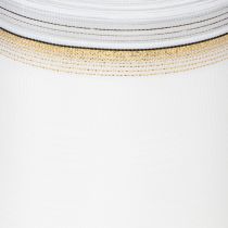 Artikel Wit moiré kranslint met parelrand en taftafwerking, decoratief lint, rouwlint, breedte 100 mm, lengte 25 m