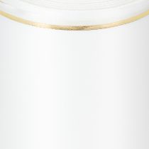 Artikel Wit kranslint met gouden rand, geschikt voor computerbedrukking, satijnen lint, waterdicht, 25 m x 125 mm