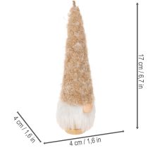 Artikel Decoratieve kabouterfiguur met baard om op te hangen, 17 cm, 6 stuks