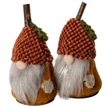 Artikel Set van 6 kabouterbeeldjes met gebreide muts en eikel, 10 cm.