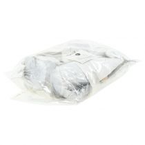 Artikel Kerstelfen met baard wit, grijs 12cm 4 st