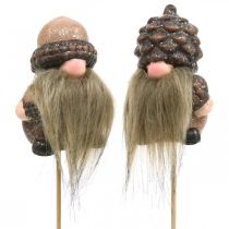 Imp keramische kegels en eikels decoratiestok 8/8,5cm 4st