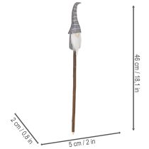 Artikel Decoratieve kabouterfiguur met gestreepte hoed op houten stok, 46 cm, 6 stuks