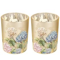 Artikel Elegante kaarsenhouder met bloemmotieven voor een gezellige kamerdecoratie, 12,5 cm, 2 stuks.