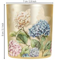 Artikel Decoratieve glazen lantaarn met bloemenmotief voor stijlvolle woonaccessoires, 8 cm, 4 stuks.