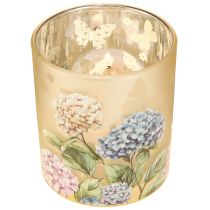 Artikel Decoratieve glazen lantaarn met bloemenmotief voor stijlvolle woonaccessoires, 8 cm, 4 stuks.