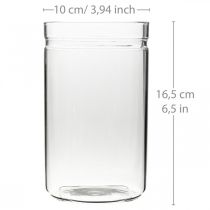 Artikel Bloemenvaas, glazen cilinder, glazen vaas rond Ø10cm H16.5cm