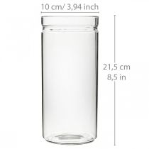 Bloemenvaas, glazen cilinder, glazen vaas rond Ø10cm H21.5cm