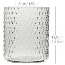 Artikel Lantaarn glas, bloemenvaas, glazen vaas rond Ø11.5cm H13.5cm