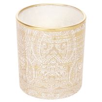 Artikel Glazen theelichthouder met paisley-patroon, Ø8cm, H9cm, 2 stuks