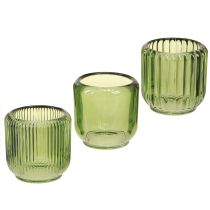 Artikel Lantaarn Glazen Theelichthouder Retro Groen 8cm 6 Stuks