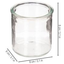 Artikel Ronde glazen theelichthouder, helder glas, 8 cm, 3 stuks