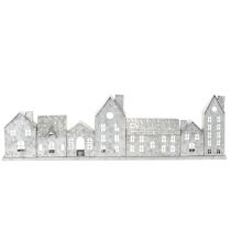 Artikel Decoratieve rij huisjes met theelichthouders, adventsdecoratie, 68 cm