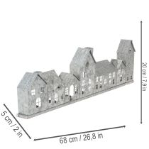 Artikel Decoratieve rij huisjes met theelichthouders, adventsdecoratie, 68 cm