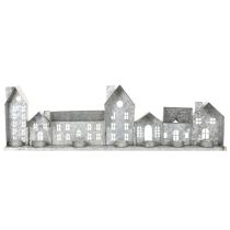 Artikel Decoratieve rij huisjes met theelichthouders, adventsdecoratie, 68 cm
