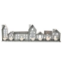 Artikel Decoratieve rij huisjes met theelichthouders, adventsdecoratie, 68 cm