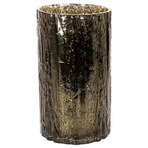 Artikel Glazen theelichthouder met reliëf van een hertenkop en bomen, winterdecoratie, 26 cm