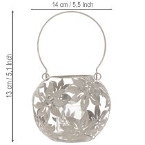 Artikel Metalen hanglantaarn voor windlichtdecoratie, grijs, Ø14cm H13cm