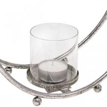 Artikel Lantaarn metalen kandelaar zilver glas Ø33cm