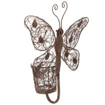 Artikel Metalen lantaarn, wanddecoratie, vlinder, roestkleurige afwerking, 36,5 cm
