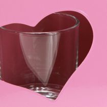 Artikel Lantaarn metaal met glazen inzetstuk roze H18cm 2 stuks