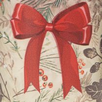 Artikel Glazen votiefkaarsenhouder met kersttakjes en rood lint, 8 cm, 2 stuks