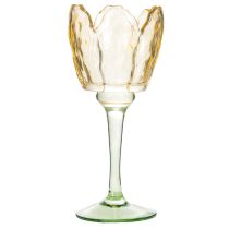 Artikel Tulpvormige theelichthouder met bloemenmotief, decoratie voor een romantische en elegante sfeer, 20 cm