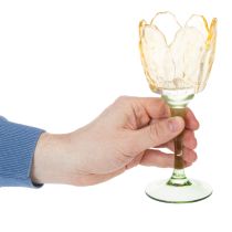 Artikel Tulpvormige theelichthouder met bloemenmotief, decoratie voor een romantische en elegante sfeer, 20 cm