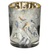 Artikel Kandelaar met vogels, winterdesign, glanzend, 12 cm