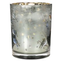 Artikel Kandelaar met vogels, winterdesign, glanzend, 12 cm