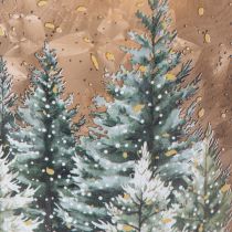 Artikel Glazen theelichthouder met winterbos in de sneeuw, kerstdecoratie, 20 cm