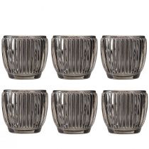 Artikel Glazen lantaarn in grijs herfst winter Ø7cm H7cm 6 st