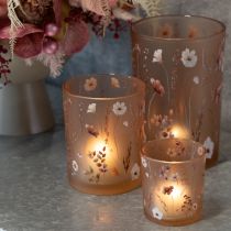 Artikel Decoratieve glazen lantaarn met bloemenmotief voor stijlvolle woonaccessoires, 12,5 cm, 2 stuks