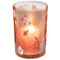 Artikel Glazen theelichthouder met bloemenmotief voor gezellige momenten in huis, 18 cm