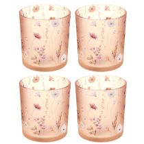 Artikel Elegante kaarsenhouder met een verfijnd bloemenmotief voor een harmonieuze kamerinrichting, 8 cm, 4 stuks