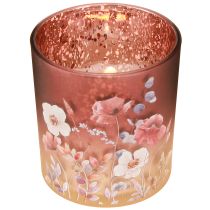 Artikel Elegante kaarsenhouder met bloemmotieven voor een sfeervolle kamerinrichting, 8 cm, 4 stuks.