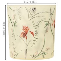 Artikel Decoratieve glazen lantaarn met bloemenmotief voor een sfeervolle inrichting, 8 cm, 4 stuks.